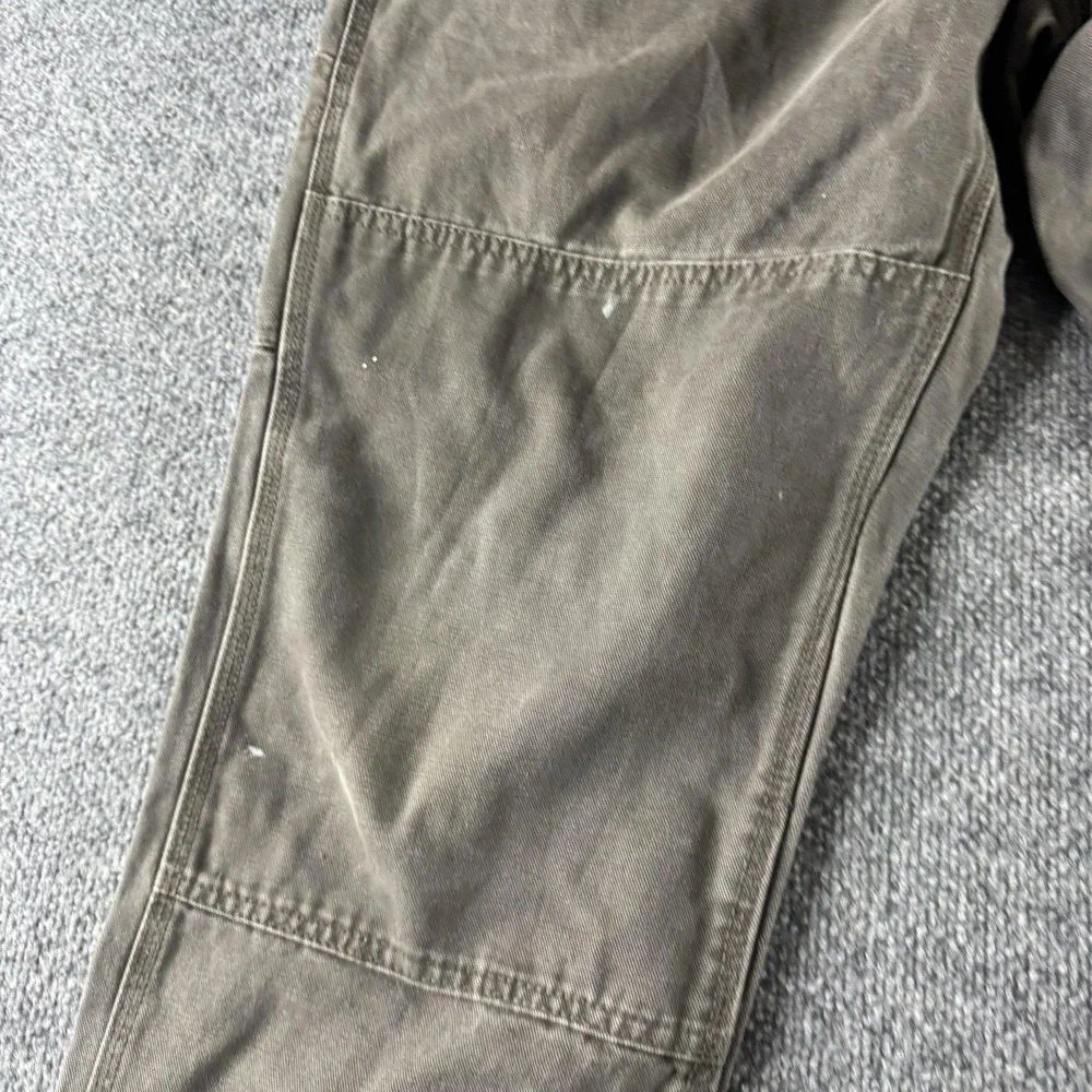 KEY Pants Mens 38x29 Brown Canvas Carpenter Workwear Utility Double Knee